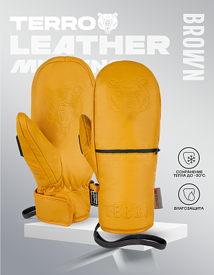 Варежки TERROR - LEATHER Mitten (Brown)